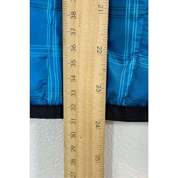 NWOT Vintage Marker Women's Quilted Blue Plaid Puffer Full Zip Mock Neck Vest S - Picture 9 of 11